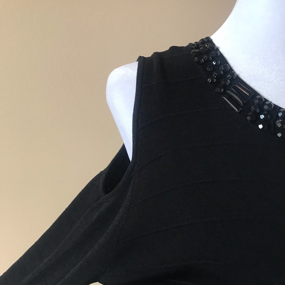 Open shoulder black dress.  Size XL